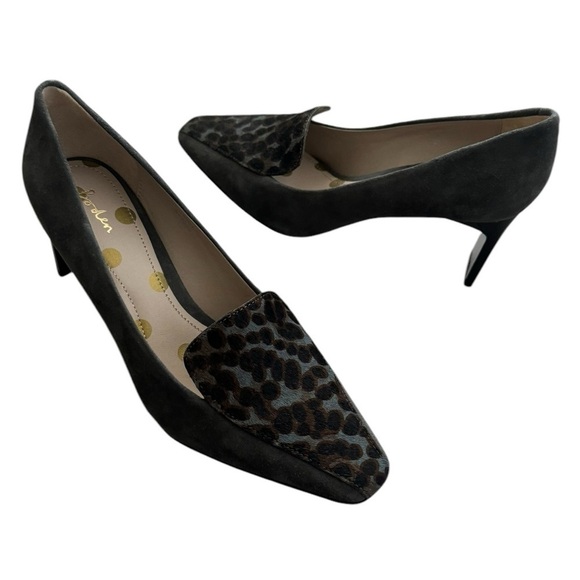 New Boden Calf Hair Leather Slip On High Heel Pumps size 8.5 - Picture 6 of 13